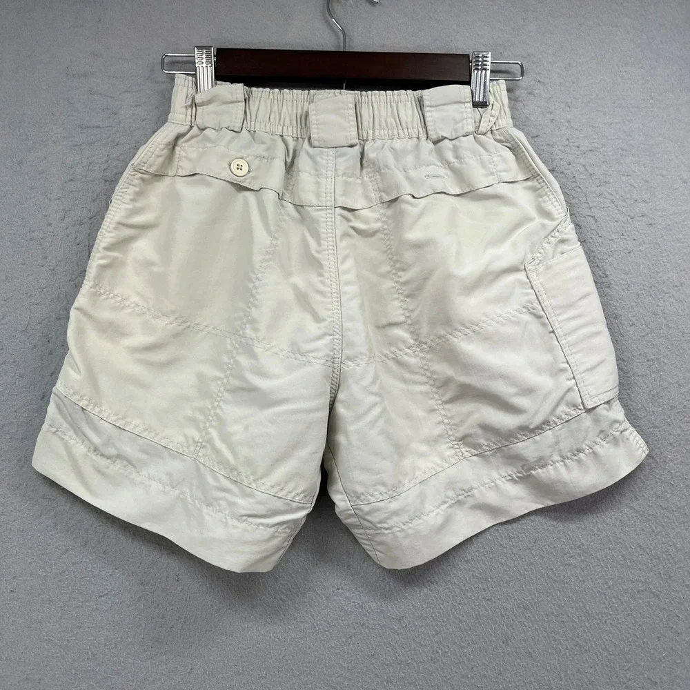 AFTCO Fishing Shorts Boys 28 Tan Nylon Cargo Utility Outdoor Gorpcore Angler